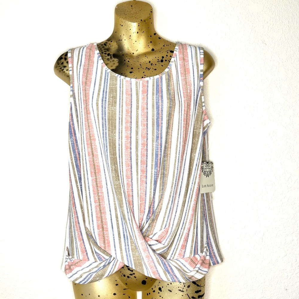 Late August Striped Sleeveless Tank Top – NWT – Size XL